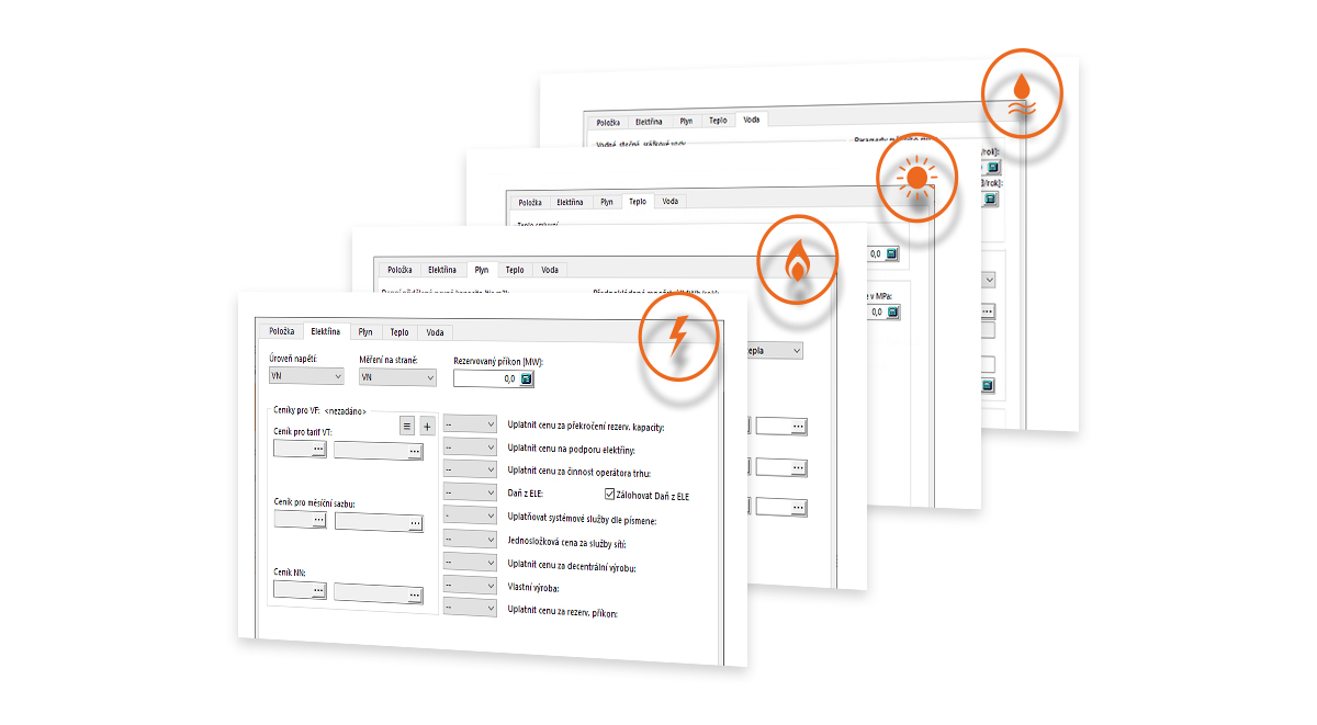ENERGO software pro různé komodity